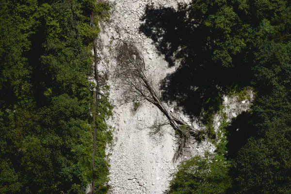 The landslide scar