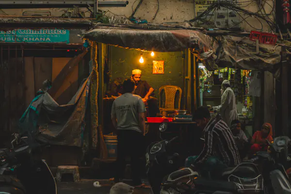 The stall at night