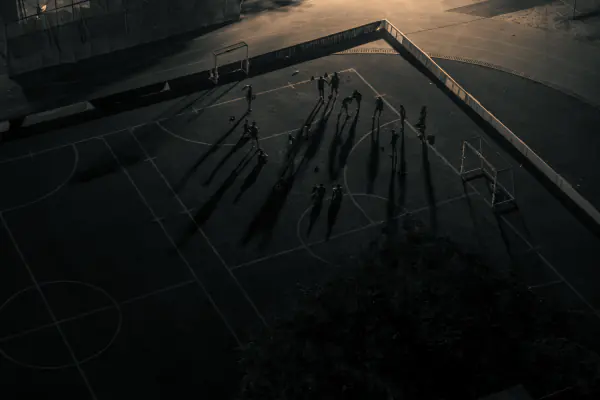 Long shadows on the court