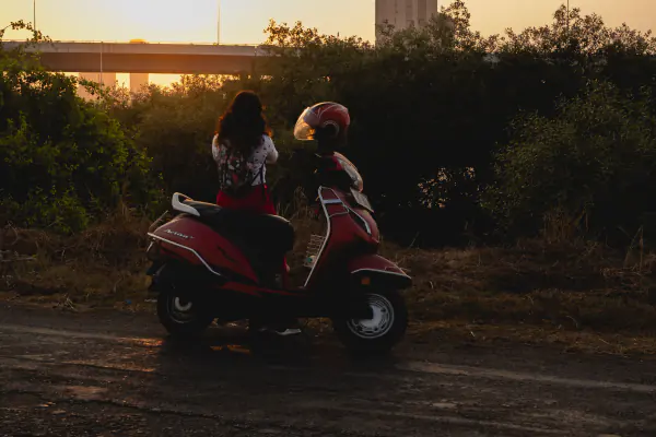 Red scooter, end of the day