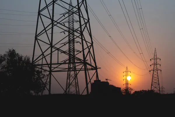 Pylons at sunset